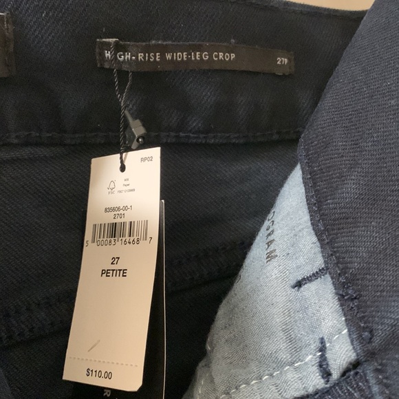 Banana Republic High Rise Wide Leg Crop Dark Rinse Jean NWT - Picture 8 of 10